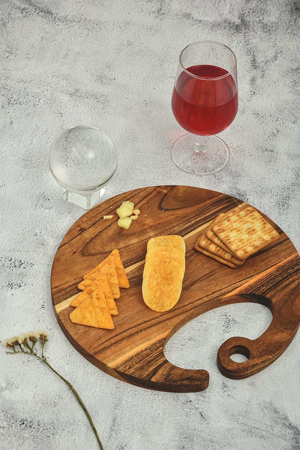 Affinity Decor Wooden Cutting Board for Kitchen, Wood Cutting Board with Hanging Hole, Food Serving Board for Fruits, Shaped Wooden Charcuterie Board, Serving Appetizer Platter 11"L x 11"W