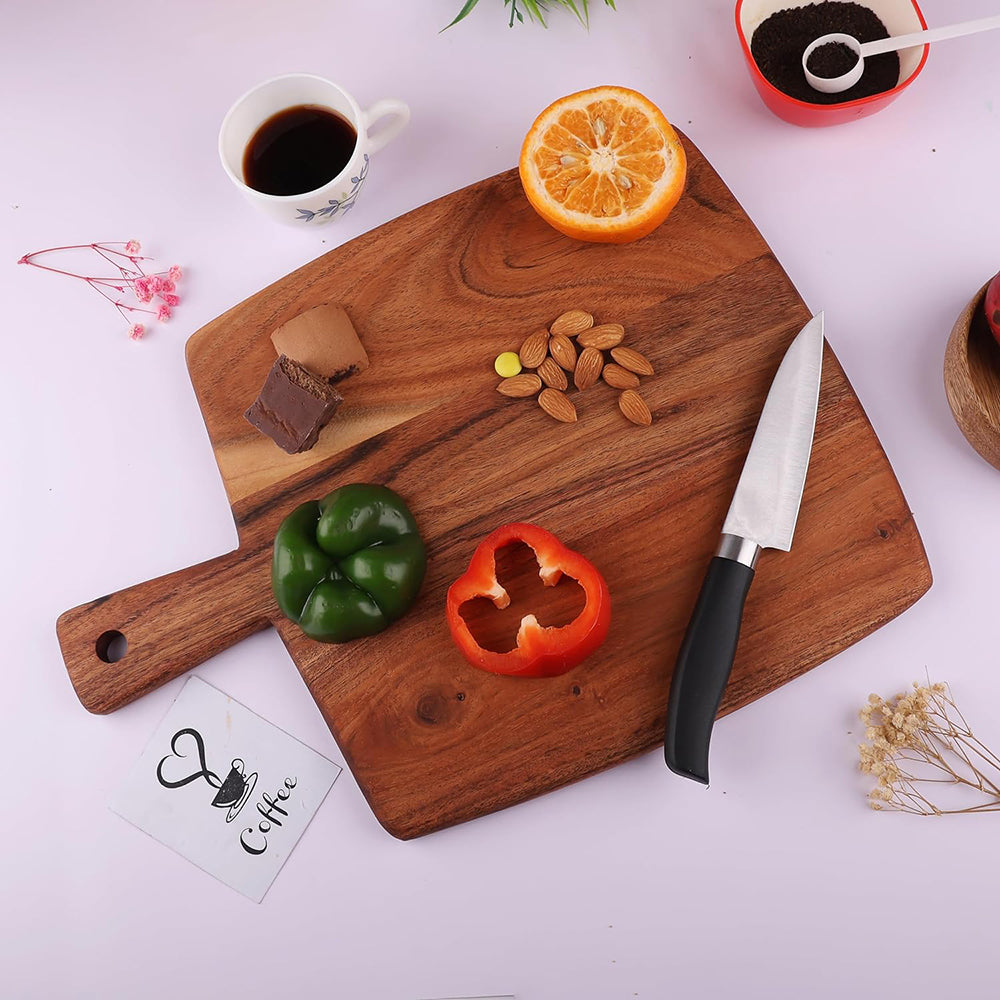 Cutting Board Series, Acacia Wood Cutting Boards for Kitchen, Wooden Serving Charcuterie Board, Organic Wood Board, Ideal for Chopping Meat, Fruits, Cheese 16"x12"