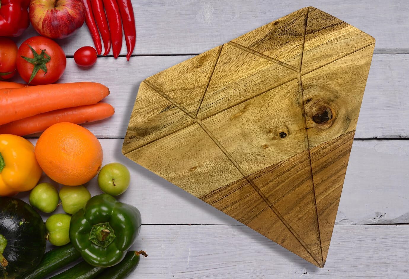 Affinity Decor Cutting Board Series, Acacia Wood Cutting Boards for Kitchen, Wooden Serving Charcuterie Board, Chess Print Wood Board, Ideal for Chopping Meat, Fruits, Cheese 13.6"x12"