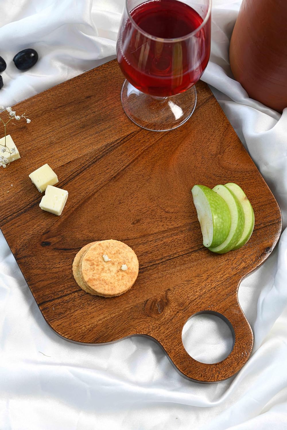 Cutting Board Series, Acacia Wood Cutting Boards for Kitchen, Colored Wooden Serving Charcuterie Board, Organic Wood Board, Ideal for Chopping Meat, Fruits, Cheese 12.5 x 9.35