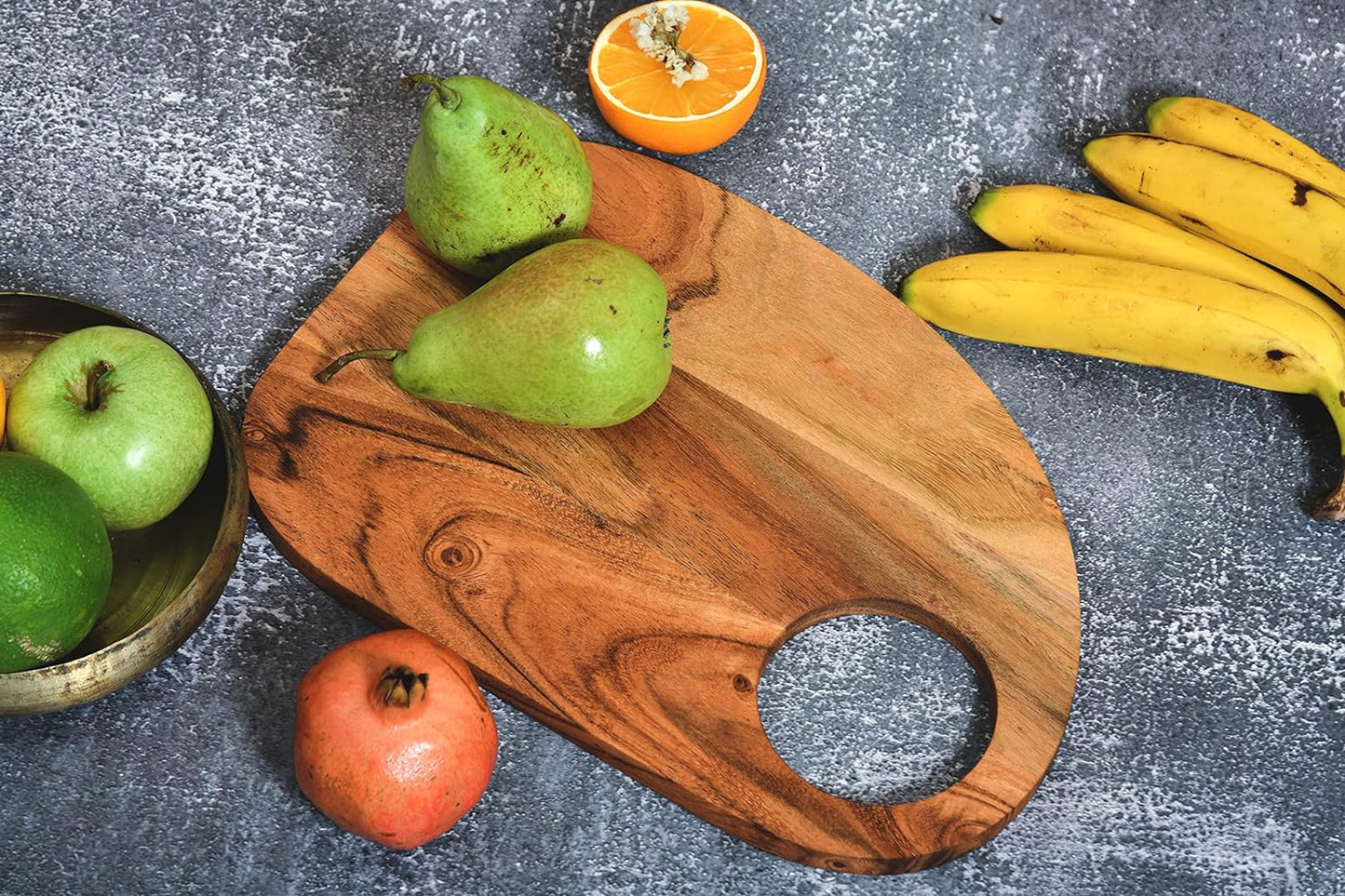 Affinity Decor Organic Acacia Kitchen Cutting Chopping Board for Butcher Block Cheese and Vegetables Fruit Salad Halloween Christmas Gift (Abstract Board 13"L x 9"W)