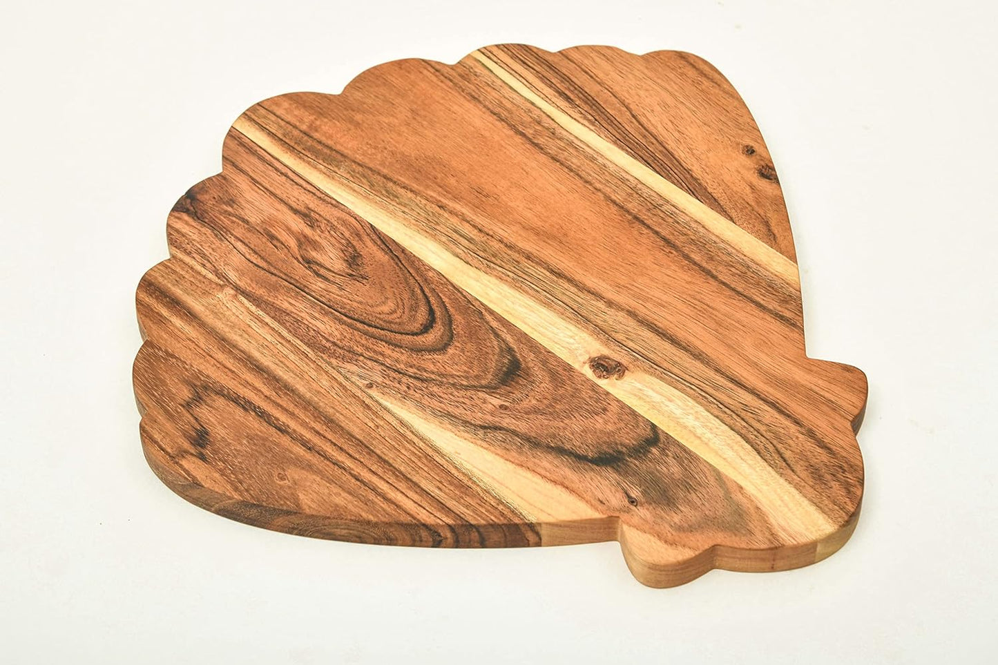 Affinity Decor Acacia Wood Cutting Board for kitchen Chopping Boards, Decorative Wooden Shaped Platter with Handle, Butcher Block, Natural Cheese Serving Plate (Sea Shell Board 14"L x 13"W)