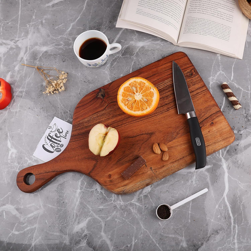 Affinity Decor Cutting Board Series, Acacia Wood Cutting Boards for Kitchen, Wooden Serving Charcuterie Board, Organic Wood Board, Ideal for Chopping Meat, Fruits, Cheese 17.3"x9"