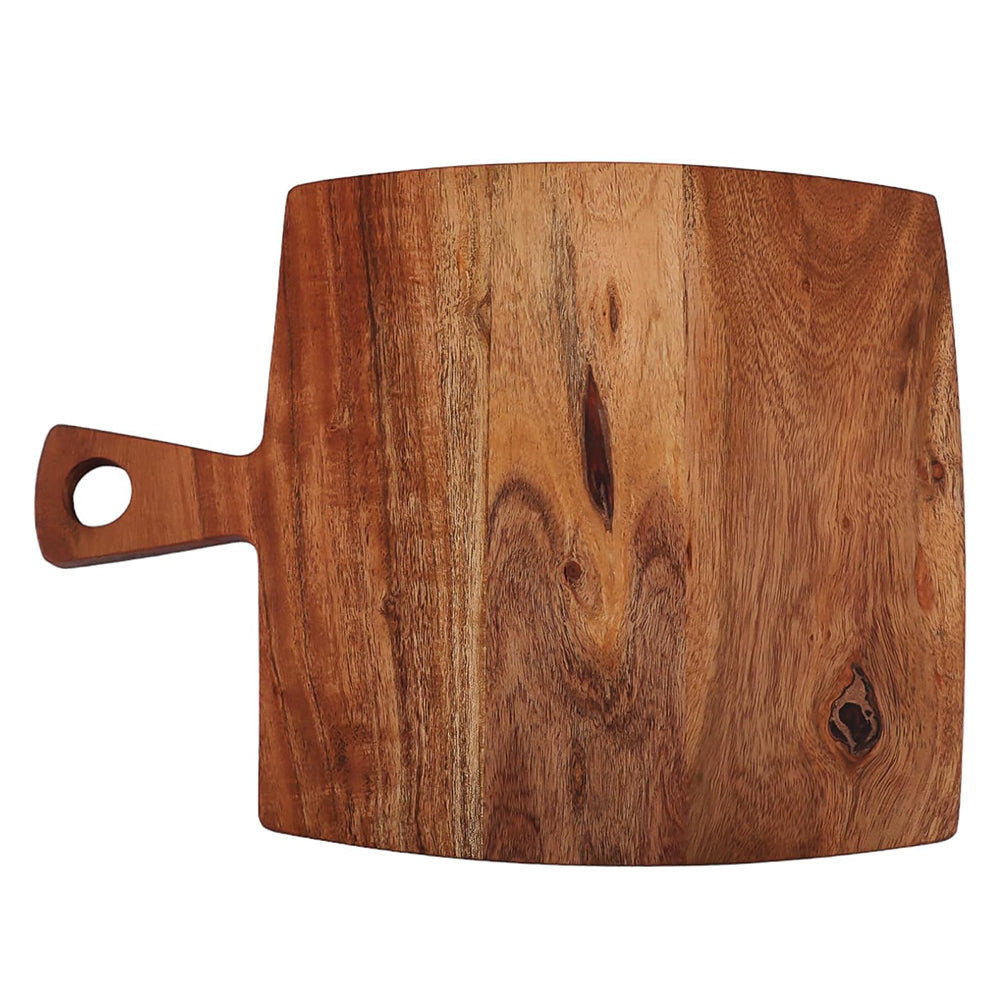 Wooden Cutting Board Series, Acacia Wood Cutting Boards for Kitchen, Wooden Serving Charcuterie Board, Organic Wood Board with Handle for Food, Meat, Fruits, Cheese 14" x 10.75"