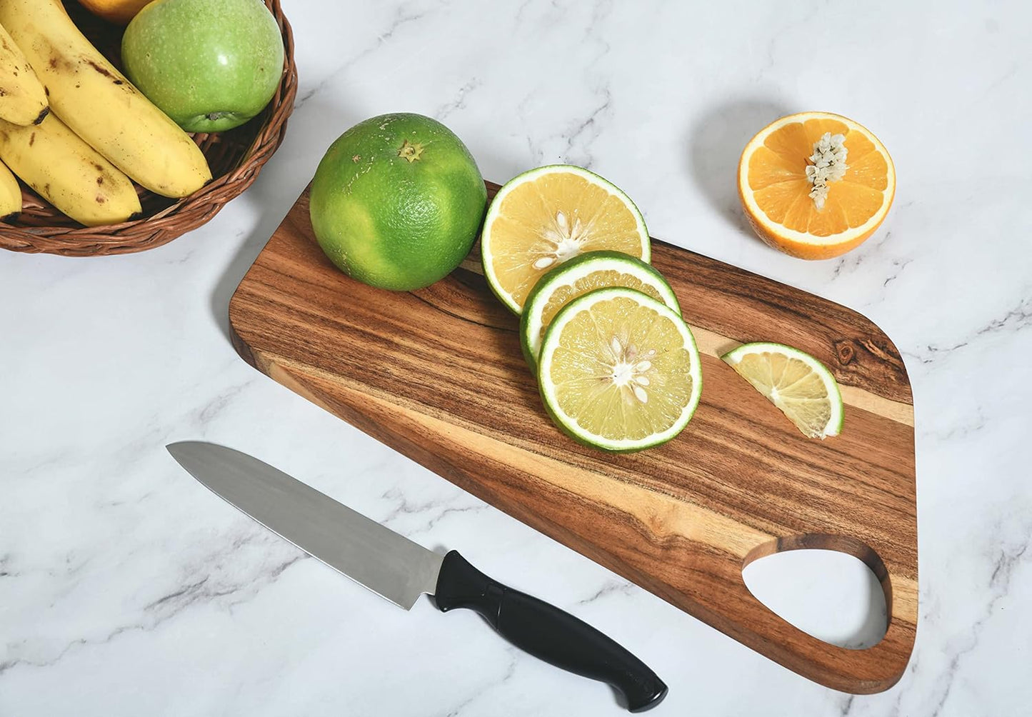 Affinity Decor Acacia Wood Cutting Board for kitchen Chopping Boards, Wooden Platter with Handle, Butcher Block, Natural Cheese Serving Plate (Rect Board 14"L x 7"W)