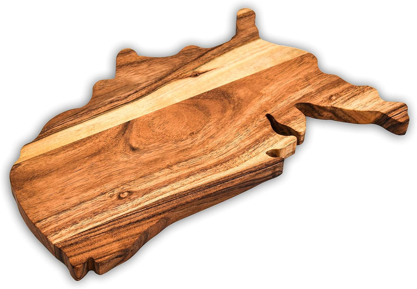 Affinity Decor Acacia Wooden USA Shaped Wood Cutting Board and Charcuterie Serving Platter for Cheese Fruit, Gift (US Map Board 13"L x 8"W)