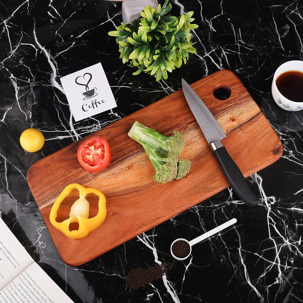 Affinity Decor Cutting Board Series, Acacia Wooden Cutting Boards for Kitchen, Wood Serving Charcuterie Boards, Organic Wood Board, Ideal for Chopping Meat, Fruits, Cheese 15"x7"