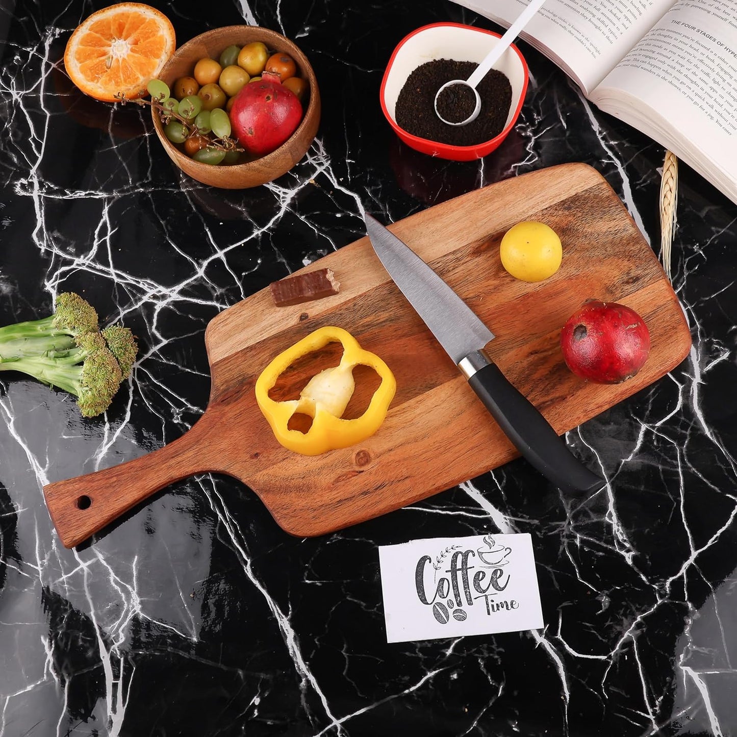 Affinity Decor Cutting Board Series, Acacia Wood Cutting Boards for Kitchen, Wooden Serving Charcuterie Board, Organic Natural Wood Board, Ideal for Chopping Meat, Fruits, Cheese 16.8"x7"