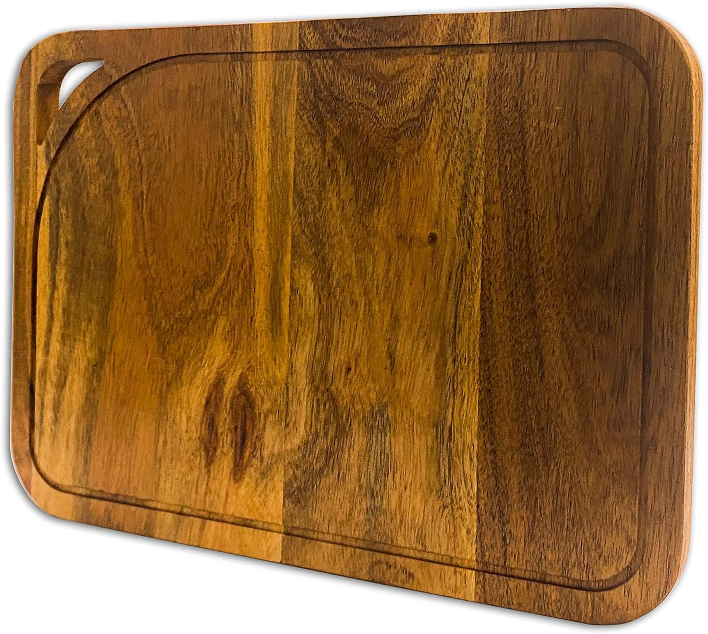 Affinity Decor Large 100% Wood Cutting Board for Kitchen Cheese, Heavy Duty Charcuterie boards, Serving Platters with Handles and Juice Grooves Pre Oiled, CB-135, 14"L x 10"W