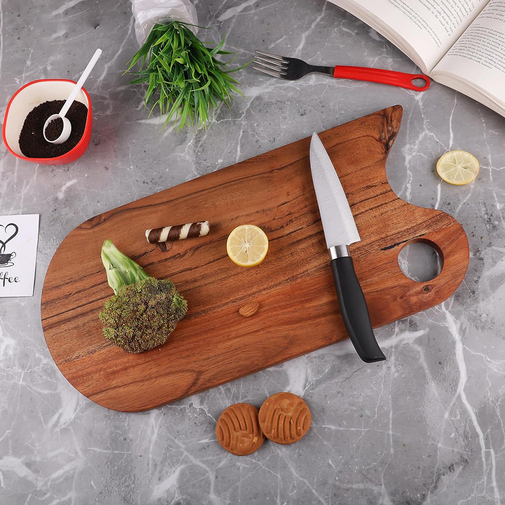 Affinity Decor Cutting Board Series, Acacia Wood Cutting Boards for Kitchen, Wooden Serving Charcuterie Board, Organic Wood Board, Ideal for Chopping Meat, Fruits, Cheese 16.4"x8.1"