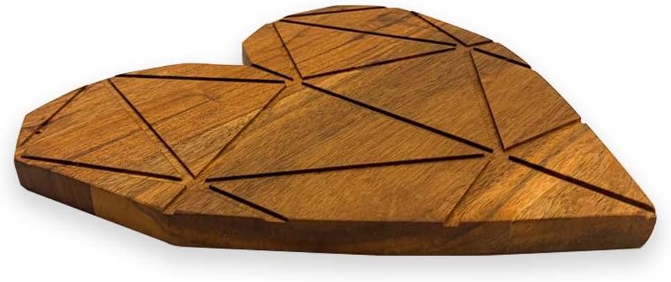 Valentine's Day Gifts Organic Acacia kitchen Cutting Chopping Charcuterie Board Platter Butcher Block for Cheese and Vegetables Meat (Heart Board with Grooves 9.3"L x 10.1"W)