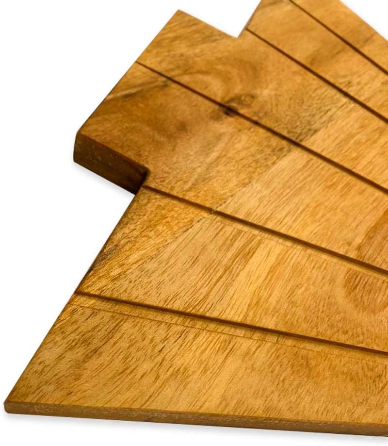 Organic Acacia kitchen Cutting Chopping Charcuterie Board Platter for Butcher Block Cheese and Vegetables (Liney Christmas Tree Board 13"L x 9"W)