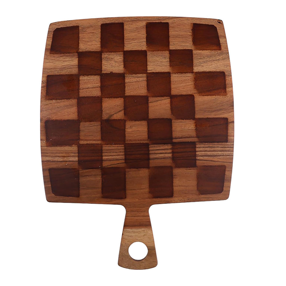 Cutting Board Series, Acacia Wood Cutting Boards for Kitchen, Wooden Serving Charcuterie Board, Chess Print Wood Board, Ideal for Chopping Meat, Fruits, Cheese 14"x10.8"