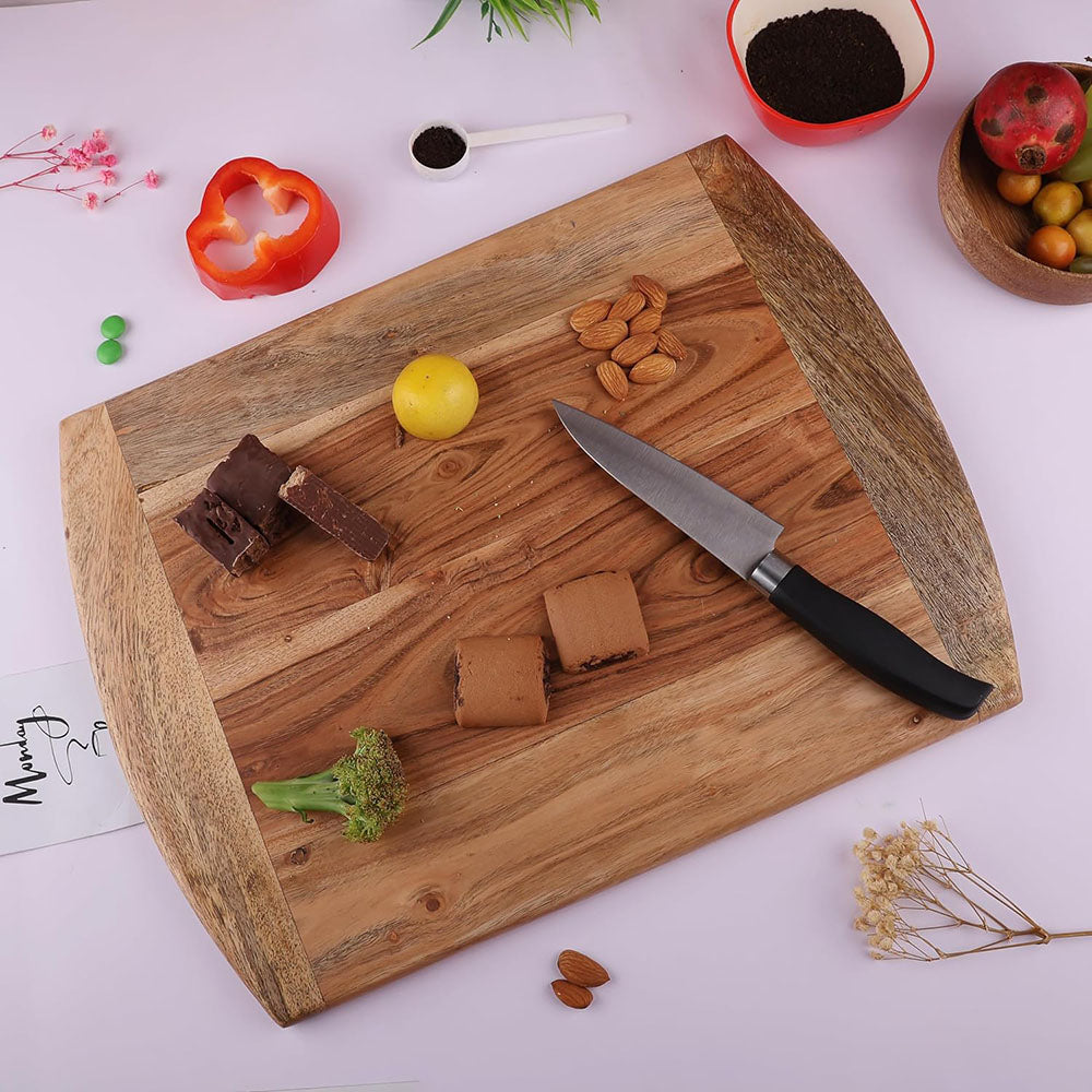 Cutting Board Series, Acacia & Mango Wood Cutting Boards for Kitchen, Big Wooden Serving Charcuterie Board, Organic Wood Board, Ideal for Fruits, Cheese 16"x12"