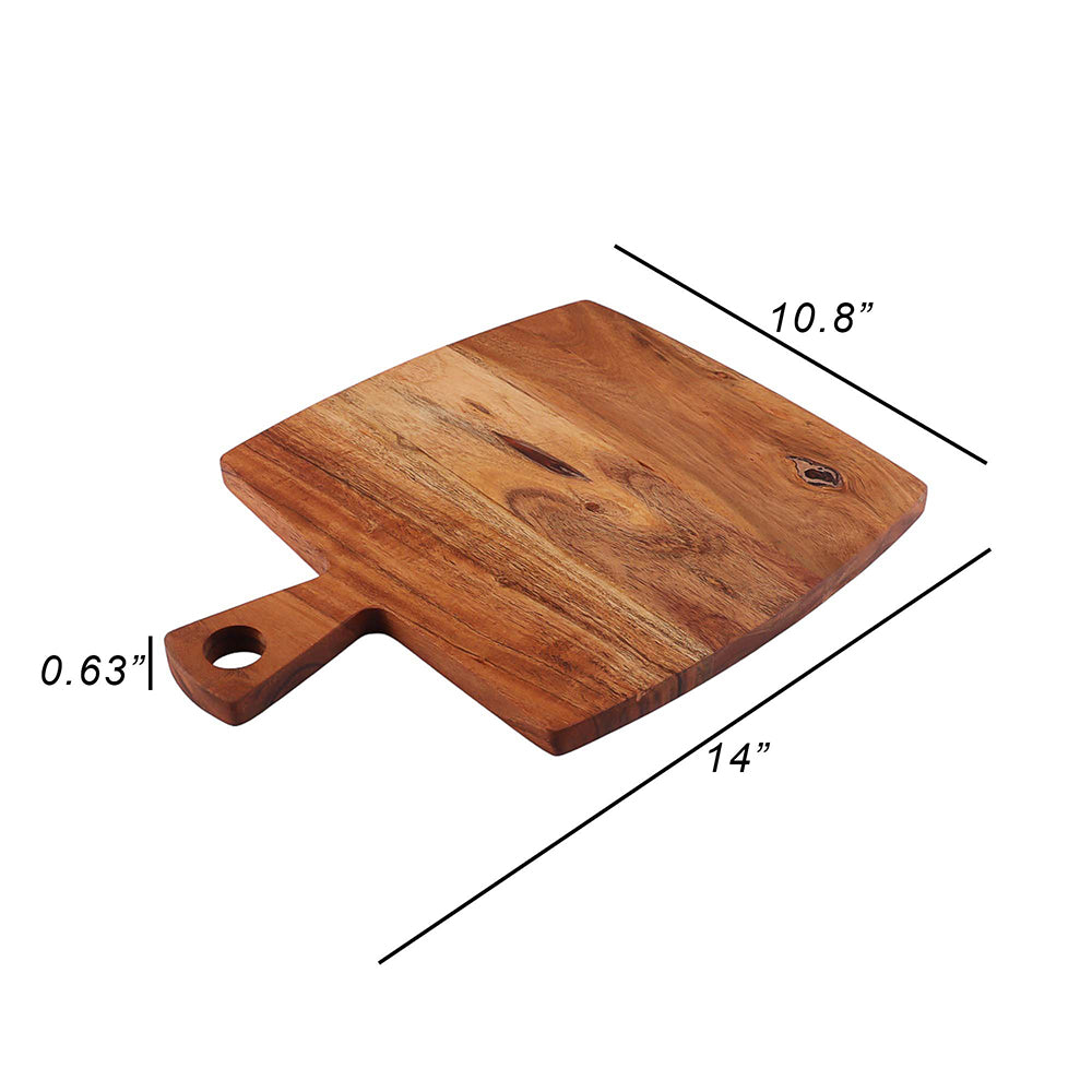 Wooden Cutting Board Series, Acacia Wood Cutting Boards for Kitchen, Wooden Serving Charcuterie Board, Organic Wood Board with Handle for Food, Meat, Fruits, Cheese 14" x 10.75"