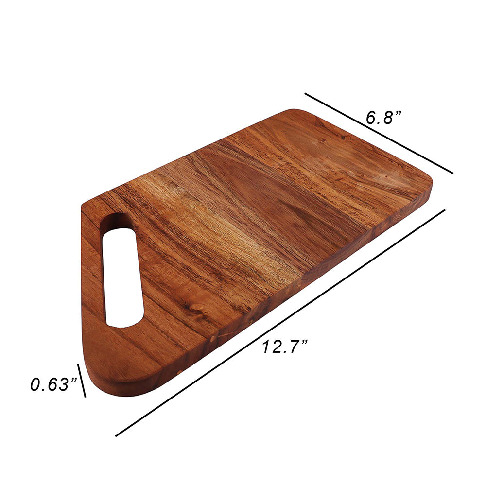 Wooden Cutting Board Series, Acacia Wood Cutting Boards for Kitchen, Wooden Serving Boards, Charcuterie Platter, Organic Wood Board for Meat, Fruits, Cheese 12.68" x 6.78"