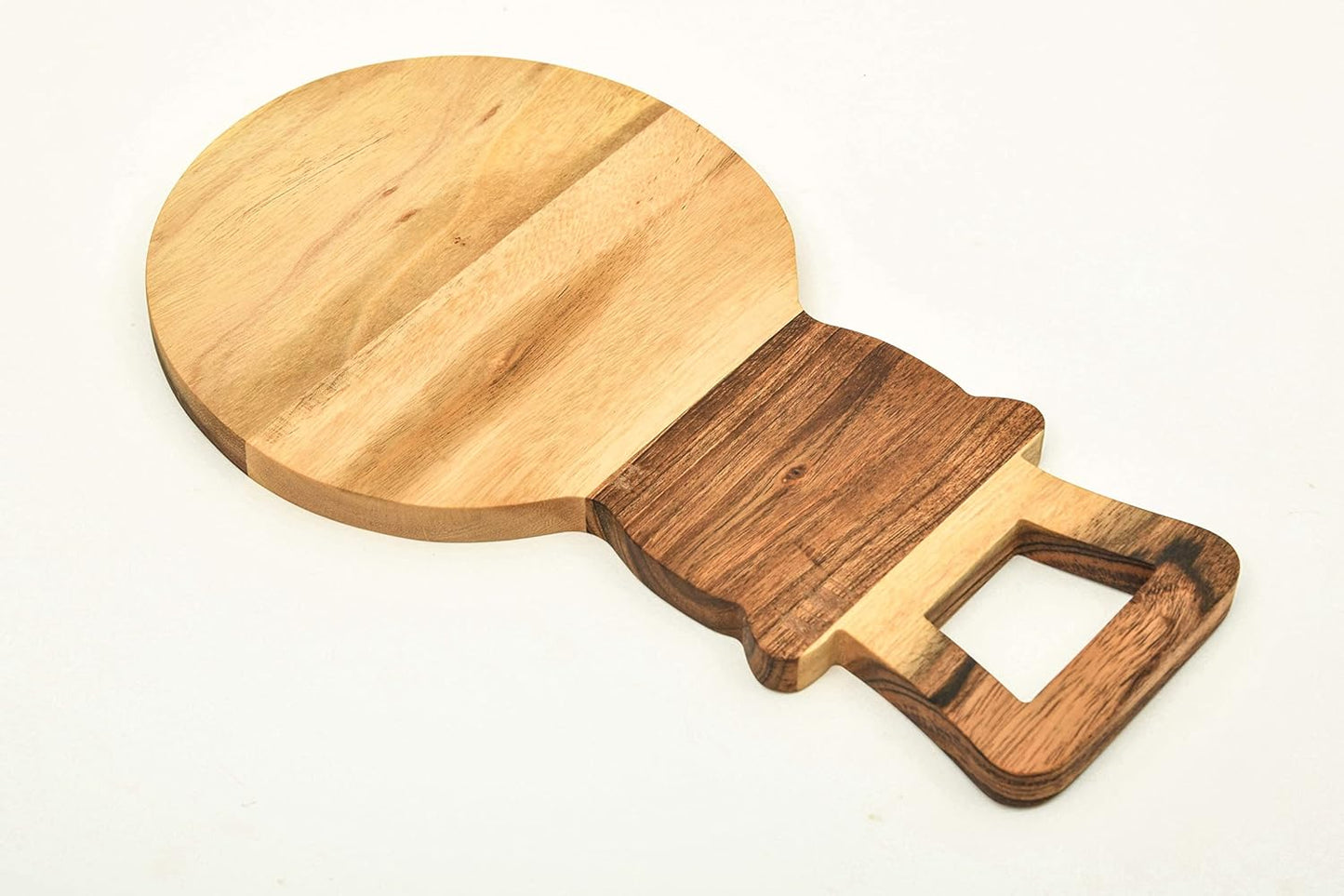 Organic Acacia kitchen Cutting Chopping Board Platter Wine Holder with Handles for Butcher Block Cheese and Vegetables Fruit & Salad (Snow Man Board 14"L x 8"W)