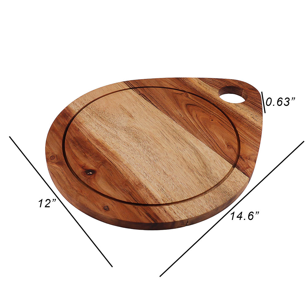 Wooden Cutting Boards Series, Acacia Wood Cutting Boards for Kitchen, Wooden Serving Platter, Charcuterie Board, Organic Wood Board for Chopping Meat, Fruits, Cheese 14.57"x12"