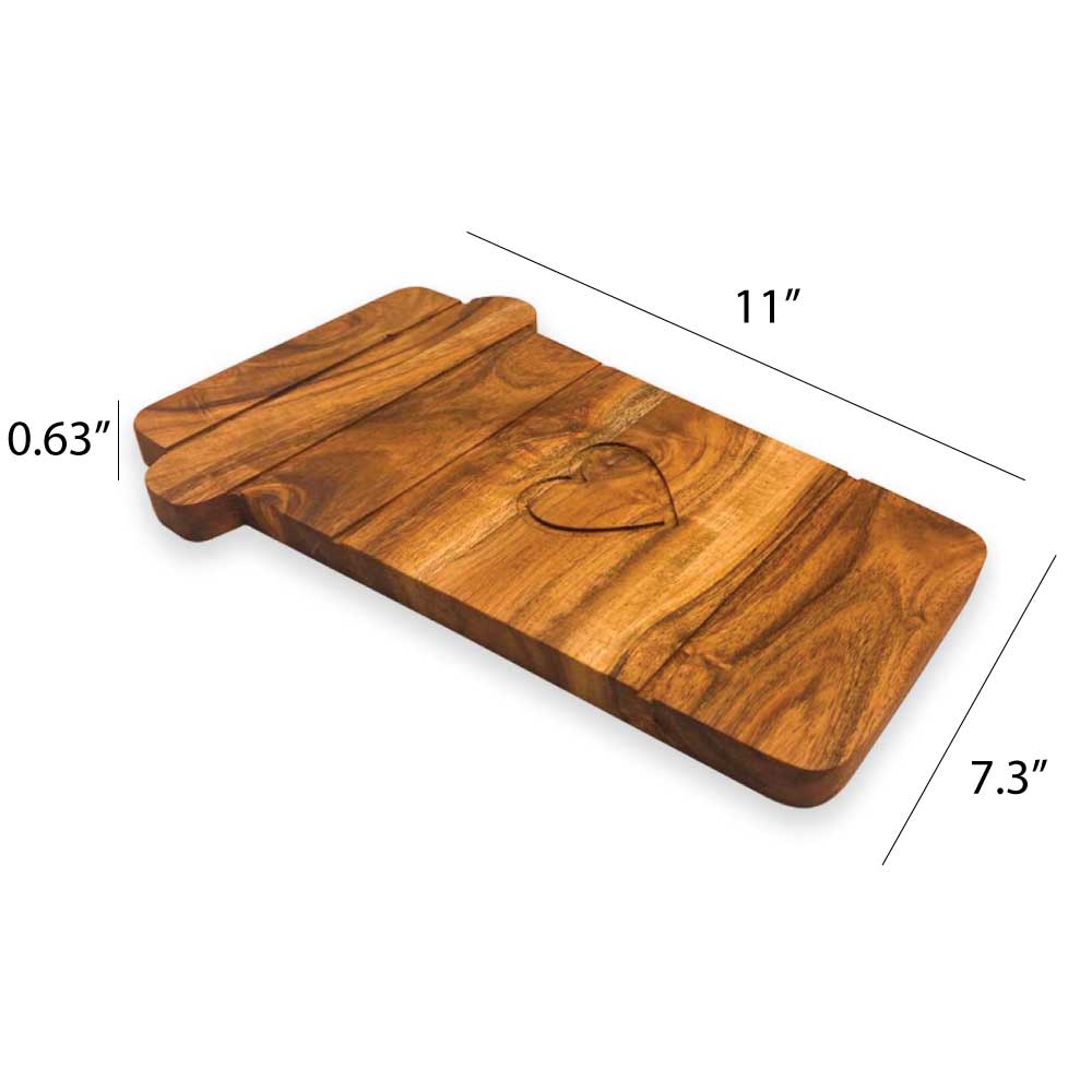 Valentine's Day Gift Organic Acacia kitchen Cutting Chopping Charcuterie Board Platter Butcher Block for Cheese and Vegetables Meat (Love Mug Board 11"L x 7.3"W)