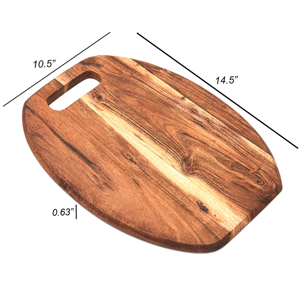 Cutting Board Series, Acacia Wood Cutting Boards for Kitchen, Wooden Serving Charcuterie Board, Organic Wood Board, Ideal for Chopping Meat, Fruits, Cheese 14.5"x10.5"