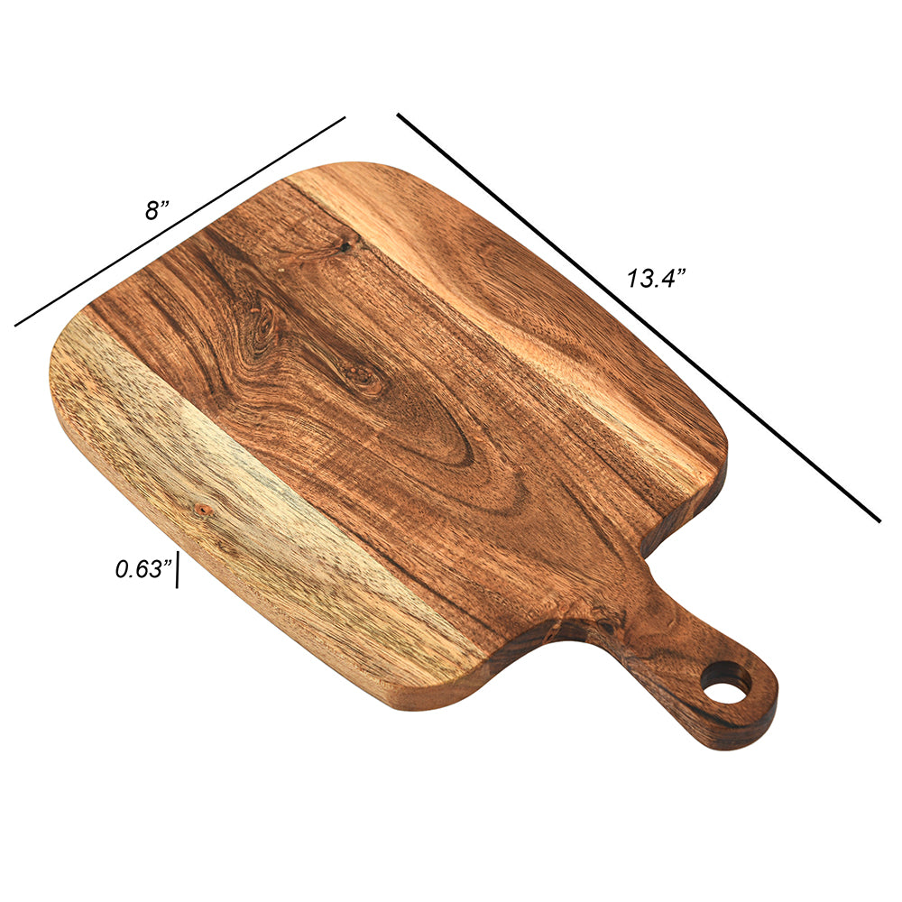 Cutting Board Series, Acacia Wood Cutting Boards for Kitchen, Wooden Serving Charcuterie Board, Organic Wood Board, Ideal for Chopping Meat, Fruits, Cheese 13.4 x 8