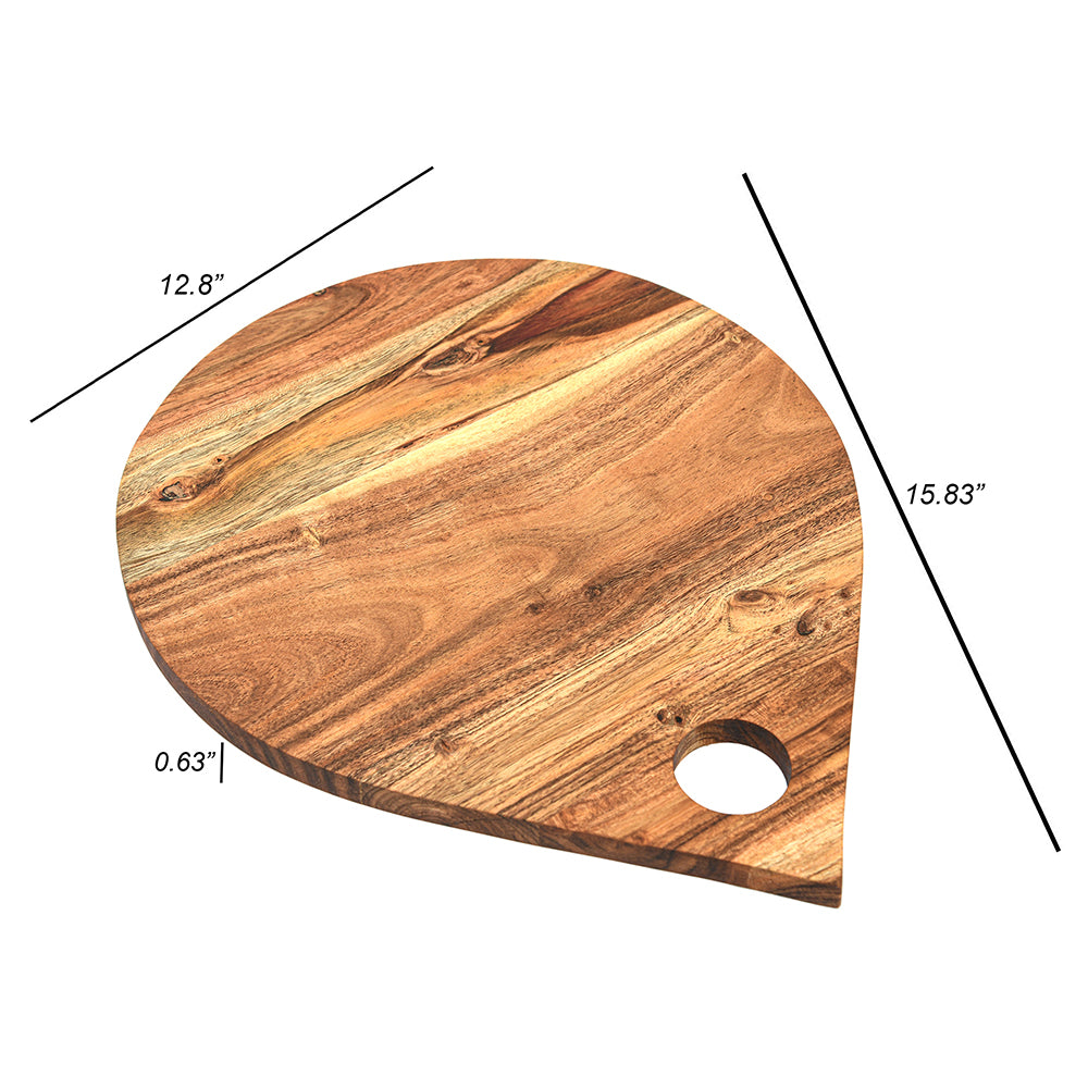 Cutting Board Series, Acacia Wood Cutting Boards for Kitchen, Wooden Serving Charcuterie Board, Organic Wood Board, Ideal for Chopping Meat, Fruits, Cheese 15.88 x 12.8