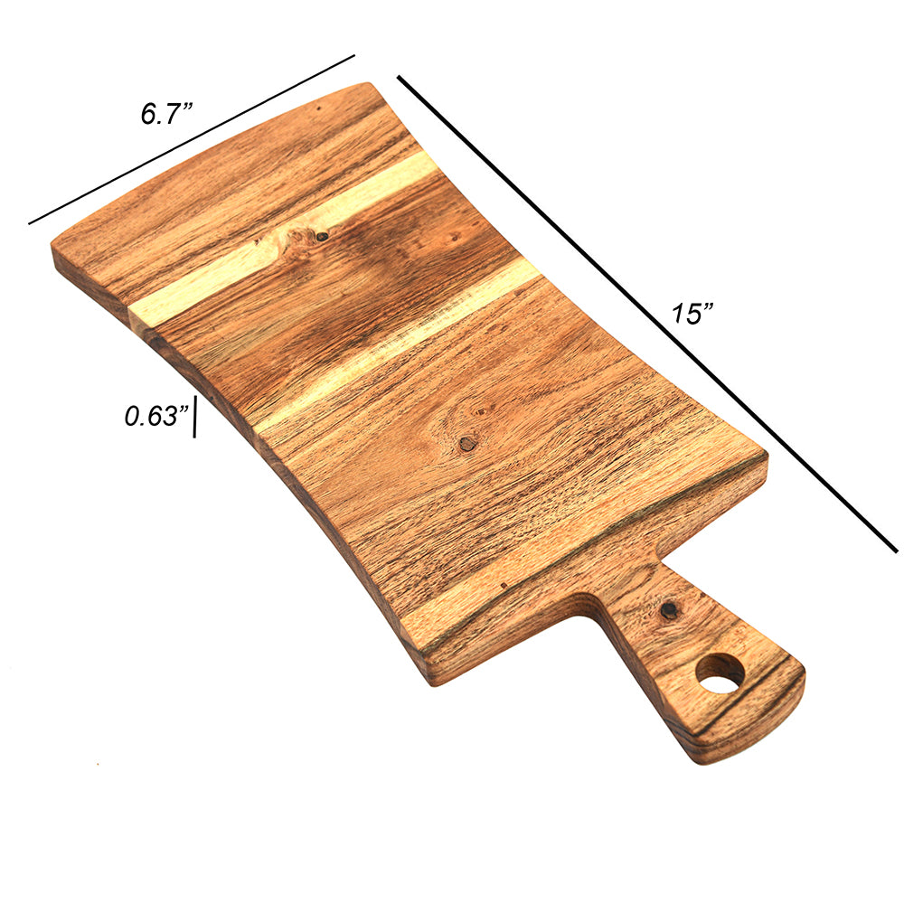 Cutting Board Series, Acacia Wood Cutting Boards for Kitchen, Wooden Serving Charcuterie Board, Organic Wood Board, Ideal for Chopping Meat, Fruits, Cheese 15 x 6.7