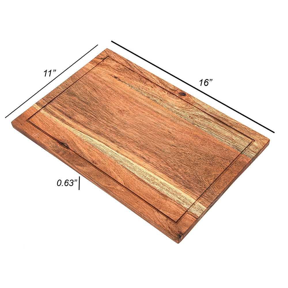 Affinity Decor Cutting Board Series, Acacia Wood Cutting Boards for Kitchen, Wooden Serving Charcuterie Board, Organic Wood Board, Ideal for Chopping Meat, Fruits, Cheese 16 x 11