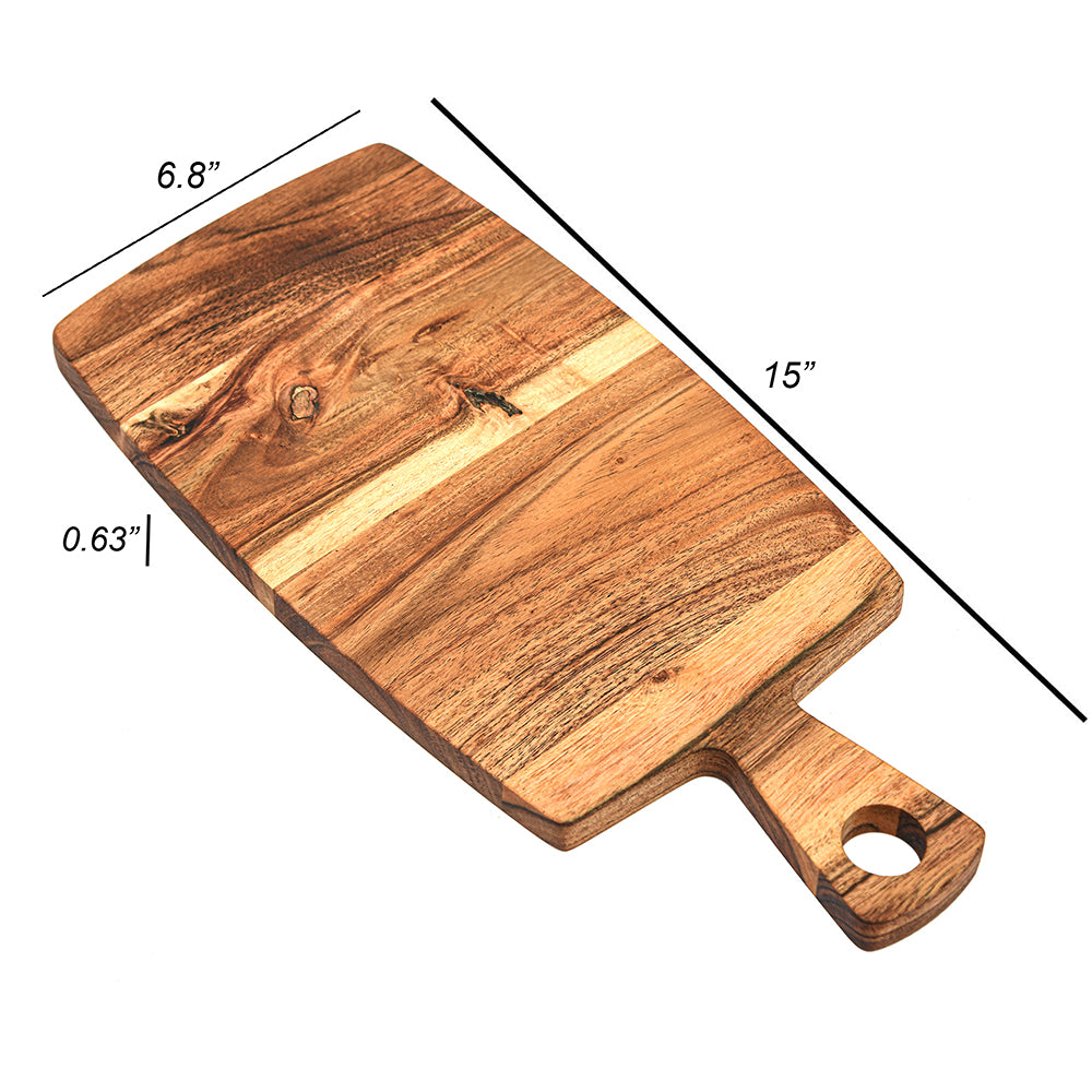 Cutting Board Series, Acacia Wood Cutting Boards for Kitchen, Wooden Serving Charcuterie Board, Organic Wood Board, Ideal for Chopping Meat, Fruits, Cheese 15 x 6.8