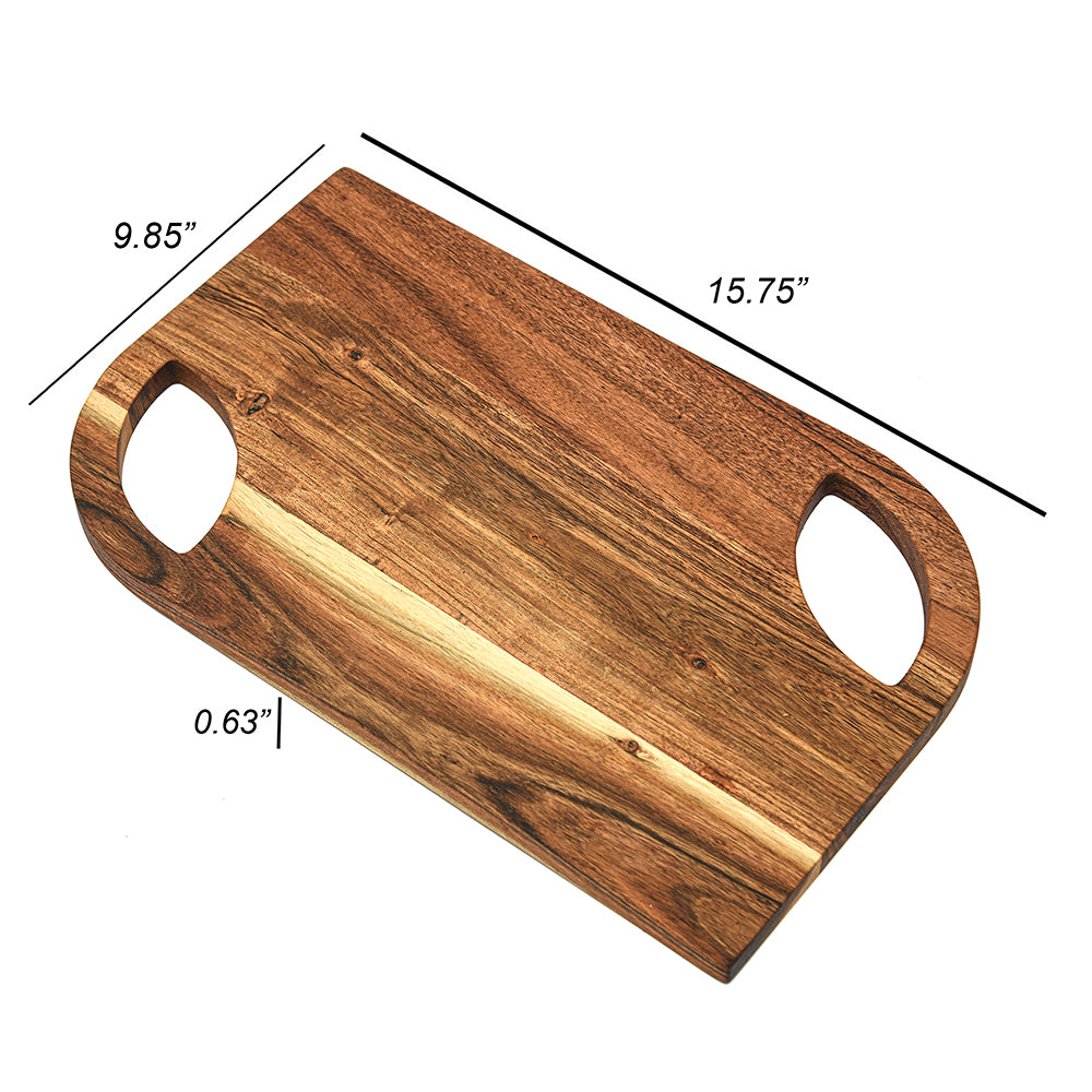 Cutting Board Series, Acacia Wood Cutting Boards for Kitchen, Wooden Serving Charcuterie Board, Organic Wood Board, Ideal for Chopping Meat, Fruits, Cheese 15.75 x 9.85