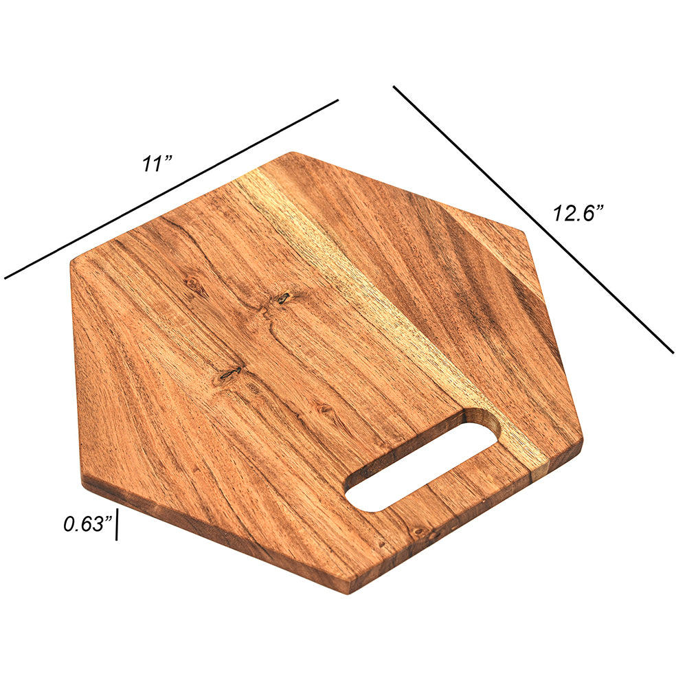 Cutting Board Series, Acacia Wood Cutting Boards for Kitchen, Wooden Serving Charcuterie Board, Organic Wood Board, Ideal for Chopping Meat, Fruits, Cheese 11 x 12.6