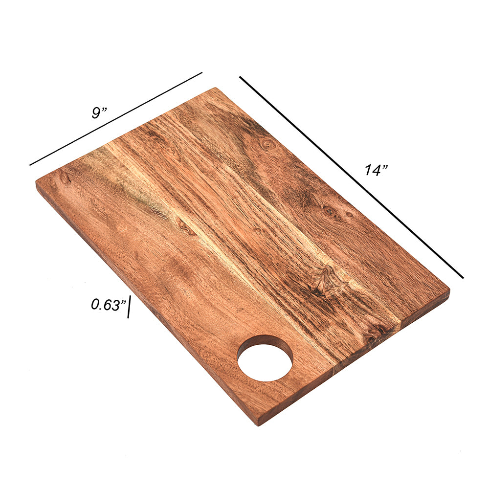 Cutting Board Series, Acacia Wood Cutting Boards for Kitchen, Wooden Serving Charcuterie Board, Organic Wood Board, Ideal for Chopping Meat, Fruits, Cheese 14 x 9