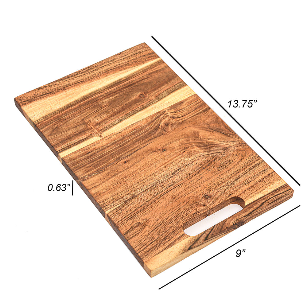 Cutting Board Series, Acacia Wood Cutting Boards for Kitchen, Wooden Serving Charcuterie Board, Organic Wood Board, Ideal for Chopping Meat, Fruits, Cheese 13.75 x 9