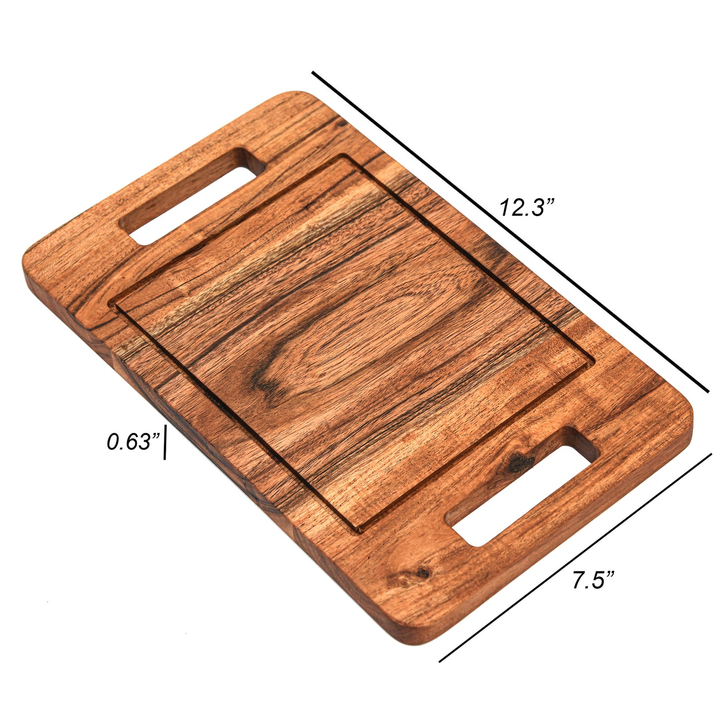 Cutting Board Series, Acacia Wood Cutting Boards for Kitchen, Wooden Serving Charcuterie Board, Organic Wood Board, Ideal for Chopping Meat, Fruits, Cheese 12.25 x 7.5