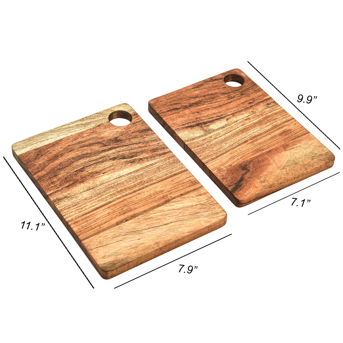 Affinity Decor Cutting Board Series, Acacia Wood Cutting Boards for Kitchen, Set of 2 Wooden Charcuterie Board, Organic Wood Board, Ideal for Chopping Meat, Fruits, Cheese 11.1"x7.9", 9.9"x7.1"