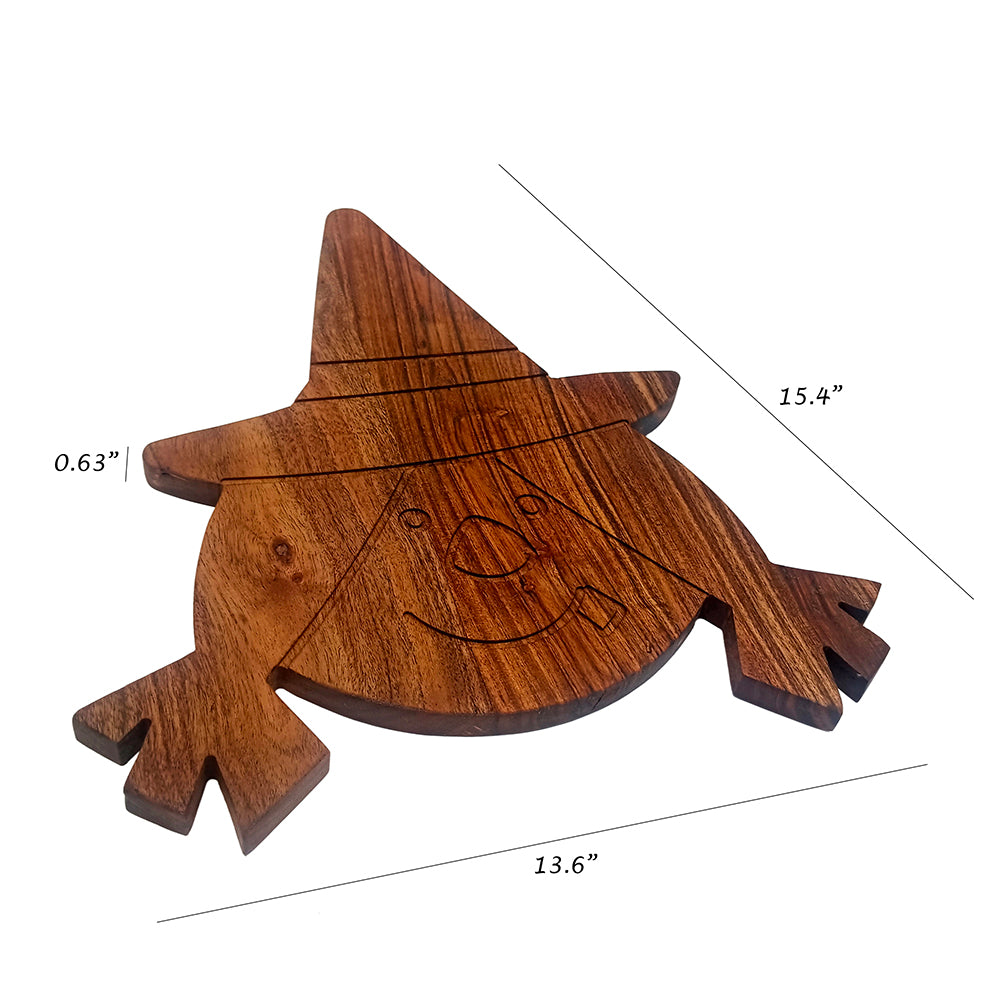 Halloween Witch Shaped Wood Cutting Board for kitchen Decoration, Gothic Cutting Boards, Charcuterie Wooden Boards, Serving Platter