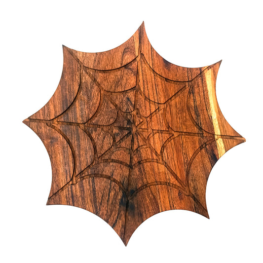 Halloween Spider Net Shaped Wood Cutting Board for kitchen Decoration, Gothic Cutting Boards, Charcuterie Wooden Boards, Serving Platter