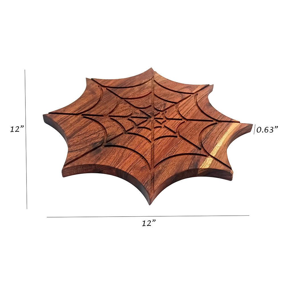 Halloween Spider Net Shaped Wood Cutting Board for kitchen Decoration, Gothic Cutting Boards, Charcuterie Wooden Boards, Serving Platter