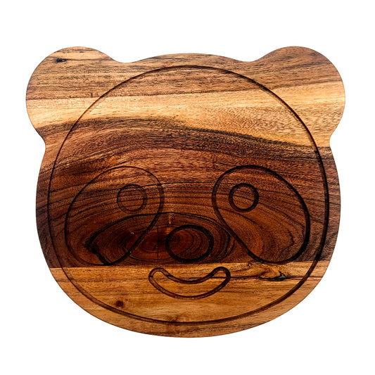 Panda Face Shape Acacia Wood Cutting Board Gift For Her Charcuterie Wooden Boards Serving Tray Kitchen Décor (13.4X10.6Inch)