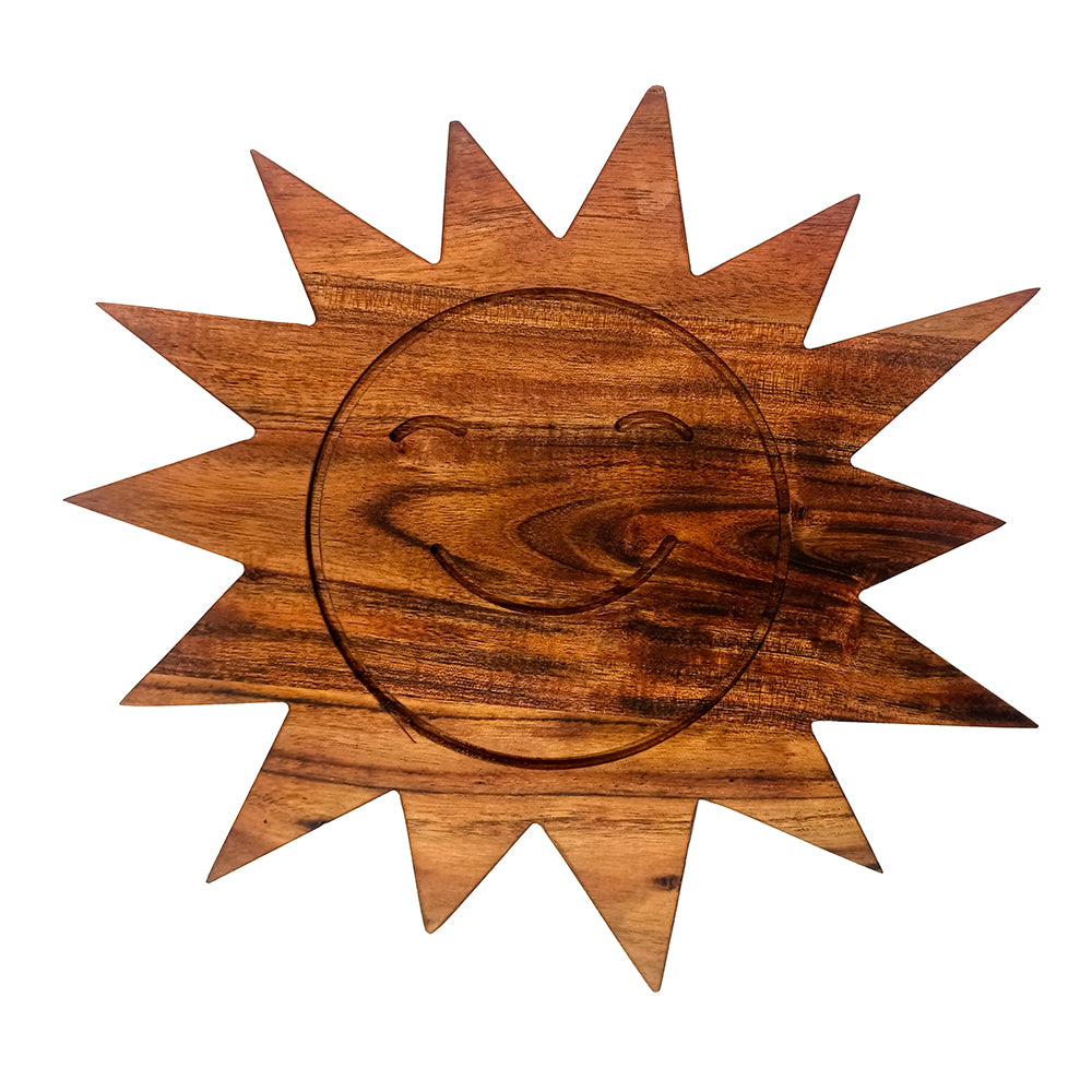 Sun Shape Acacia Wood Cutting Board Gift For Her Charcuterie Wooden Boards Serving Tray Kitchen Décor (13X12Inch)