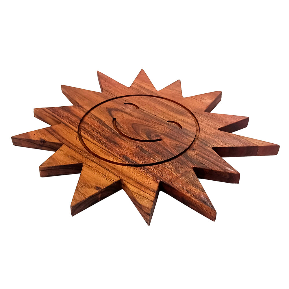 Sun Shape Acacia Wood Cutting Board Gift For Her Charcuterie Wooden Boards Serving Tray Kitchen Décor (13X12Inch)