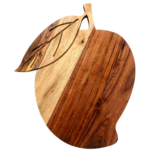 Mango Shape Acacia Wood Cutting Board Gift For Her Charcuterie Wooden Boards Fruit Shape Serving Tray Kitchen Décor (14.6X13.3Inch)