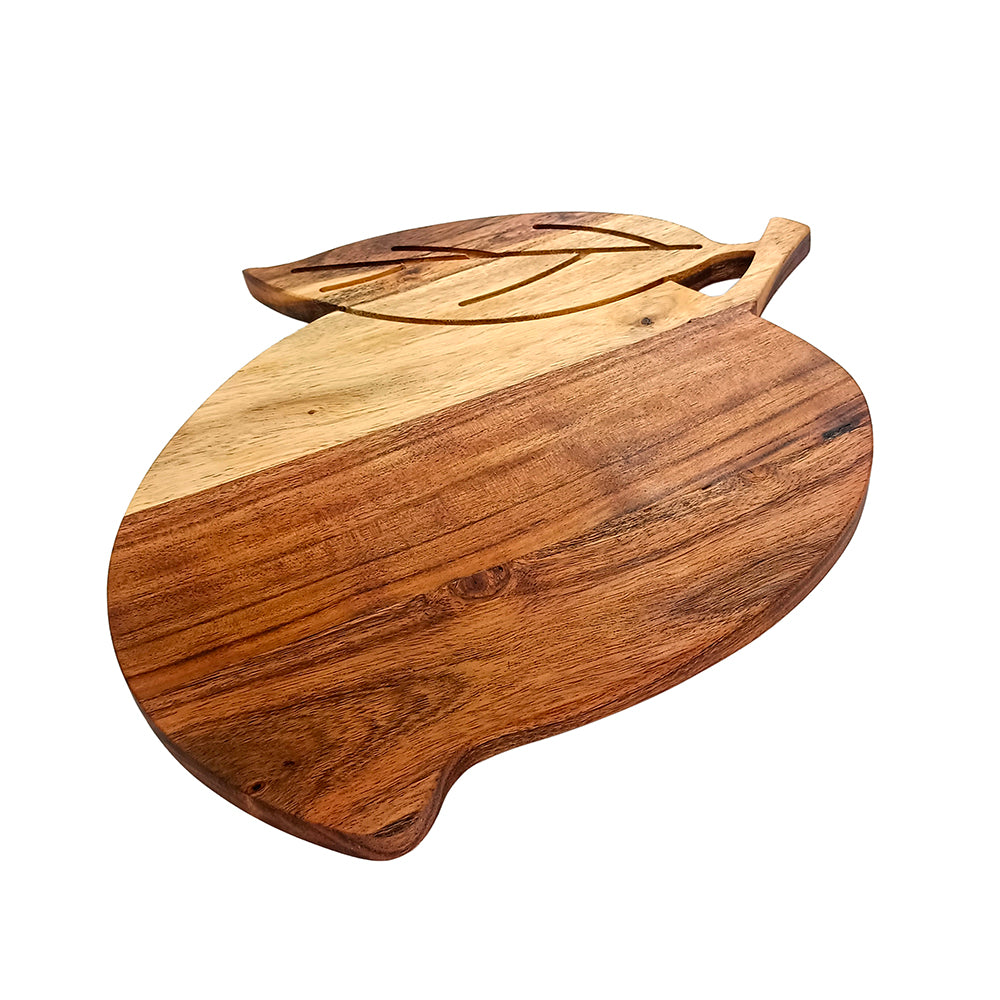 Mango Shape Acacia Wood Cutting Board Gift For Her Charcuterie Wooden Boards Fruit Shape Serving Tray Kitchen Décor (14.6X13.3Inch)