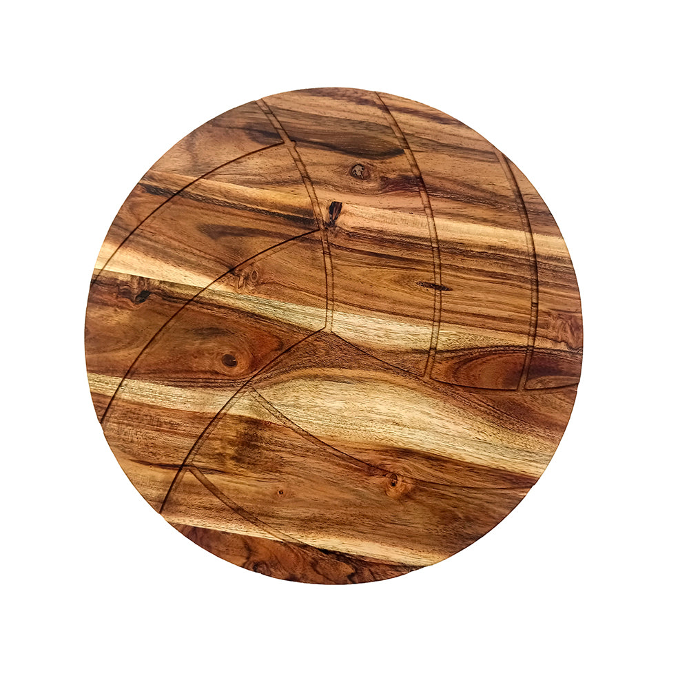 Volley-Ball Shape Acacia Wood Cutting Board Gift For Her Charcuterie Wooden Boards Serving Tray Kitchen Décor (12.5X12.5Inch)