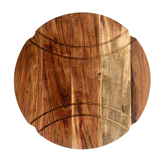 Tennis-Ball Shape Acacia Wood Cutting Board Gift For Her Charcuterie Wooden Boards Serving Tray Kitchen Décor (12.5X12.5Inch)