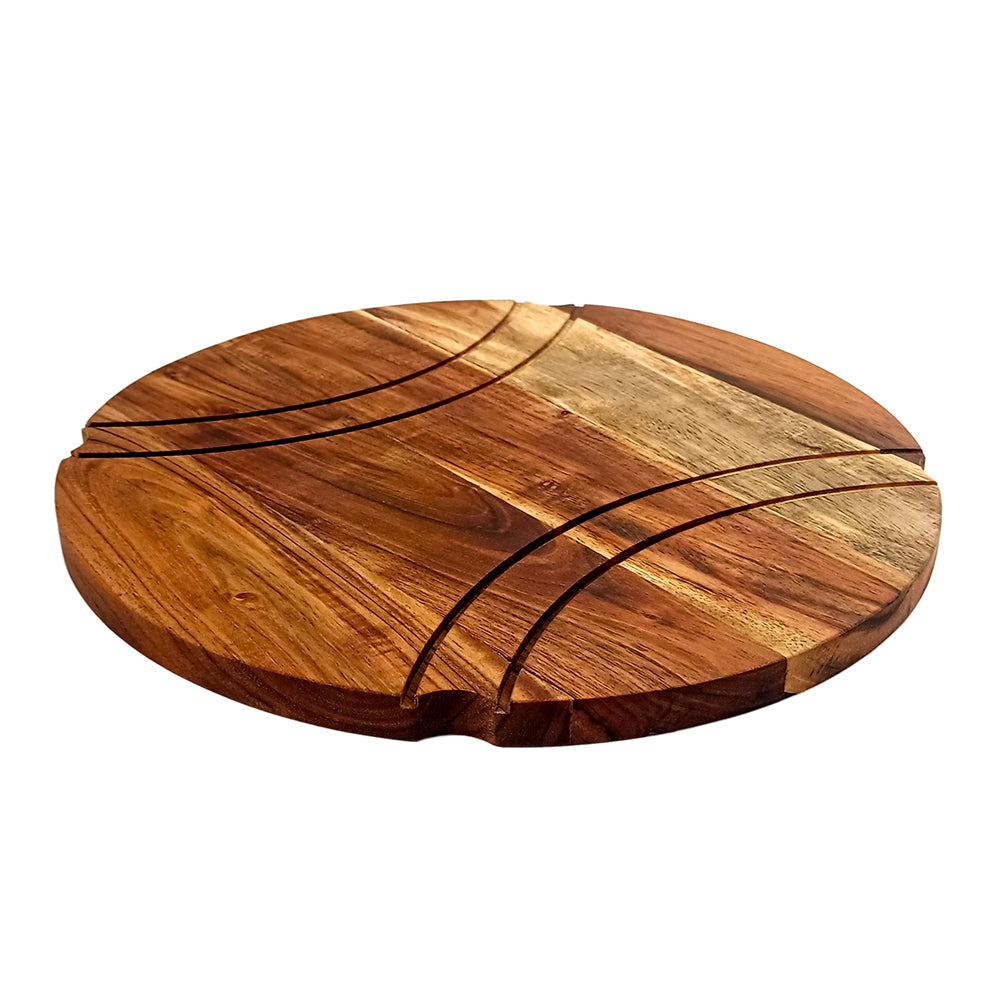 Tennis-Ball Shape Acacia Wood Cutting Board Gift For Her Charcuterie Wooden Boards Serving Tray Kitchen Décor (12.5X12.5Inch)