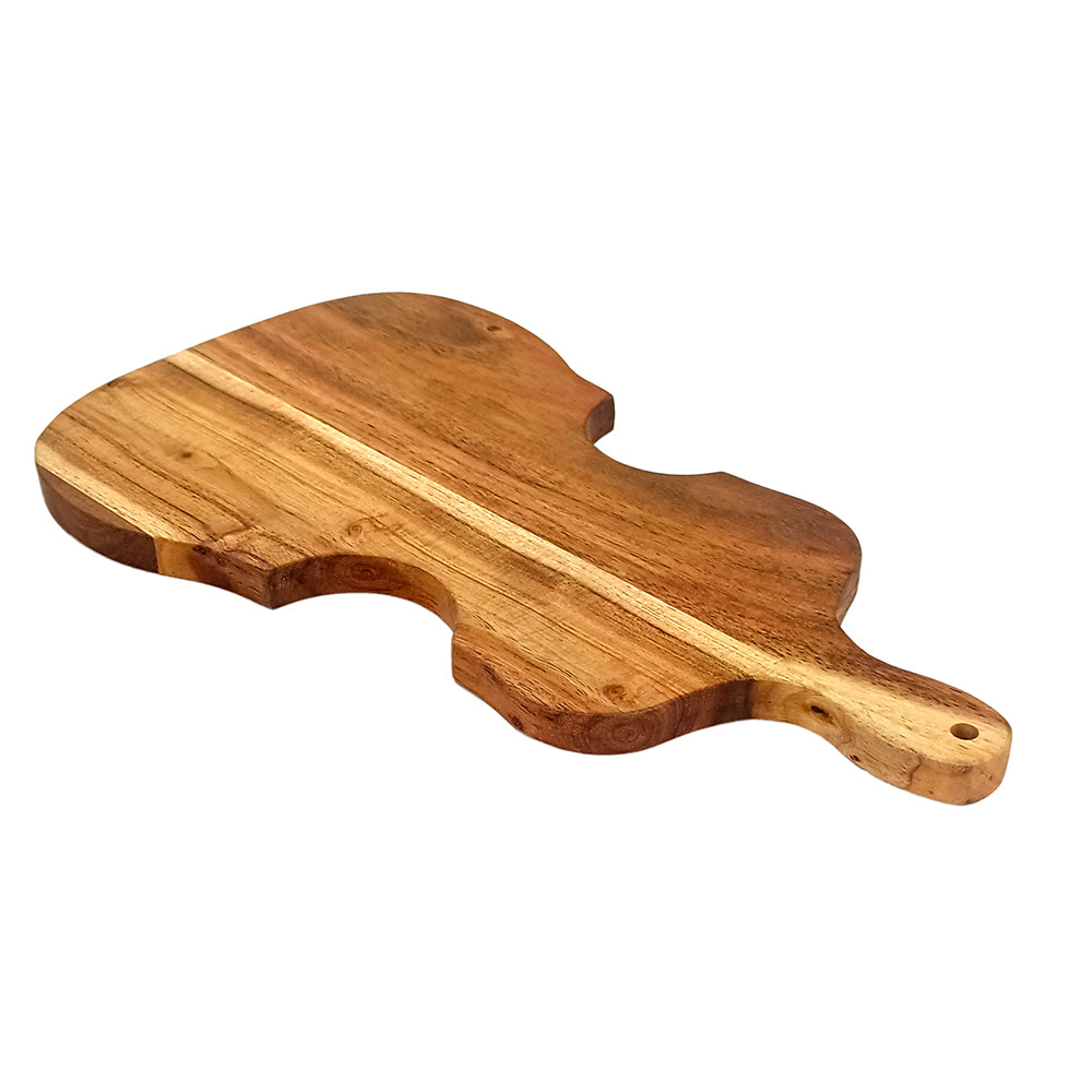 Violin Shape Acacia Wood Cutting Board Gift For Her Charcuterie Wooden Boards Serving Tray Kitchen Décor (14.6X8.3Inch)