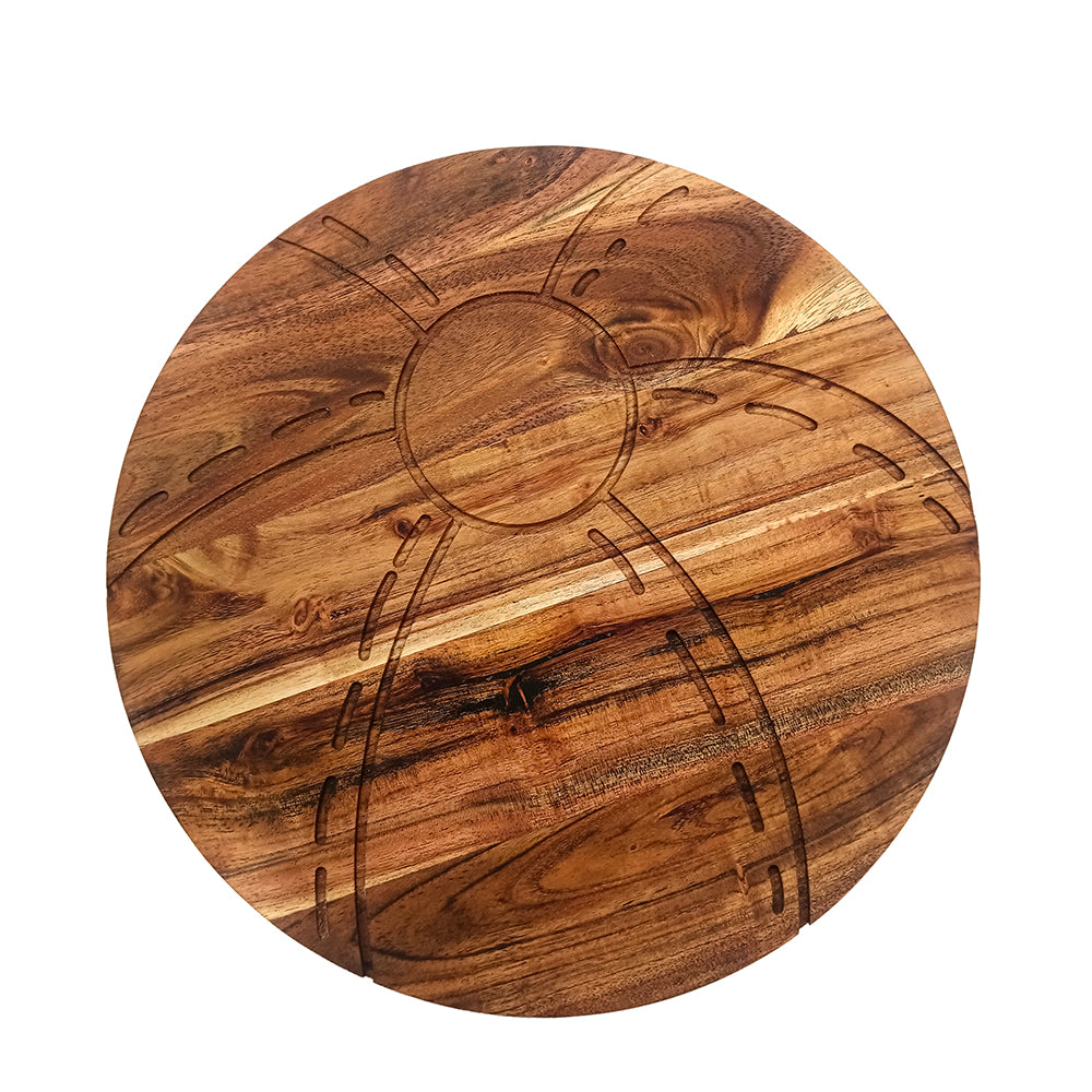 Beach-Ball Shape Acacia Wood Cutting Board Gift For Her Charcuterie Wooden Boards Serving Tray Kitchen Décor (12.5X12.5Inch)