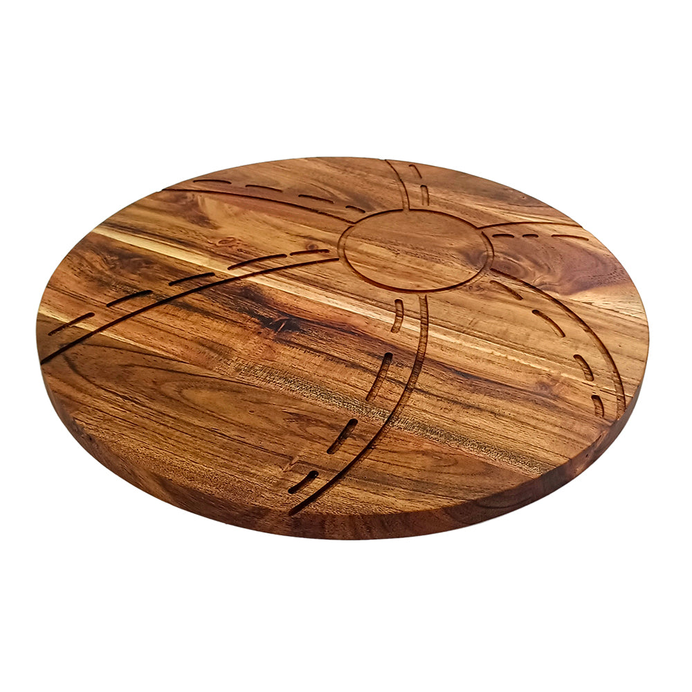 Beach-Ball Shape Acacia Wood Cutting Board Gift For Her Charcuterie Wooden Boards Serving Tray Kitchen Décor (12.5X12.5Inch)