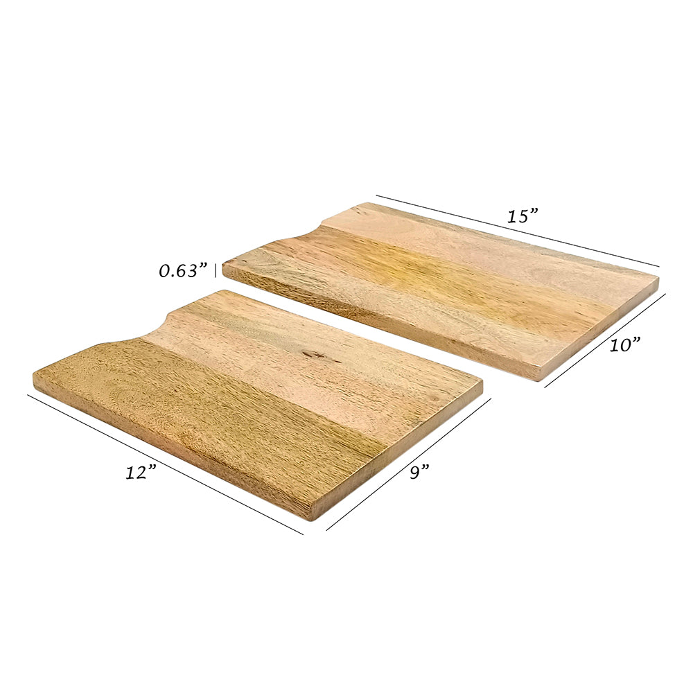 Set Of 2 Mango Wood Cutting Board Gift For Her Charcuterie Wooden Boards Serving Tray Kitchen Décor (12 X 9 Inch)